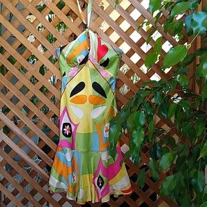 Mary L Couture Silk Multicolor Halter Dress Size 8